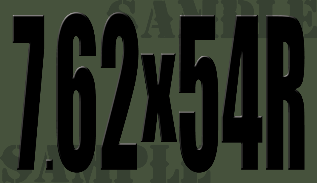 7.62x54R Sticker - Black - Standard   - .50Cal