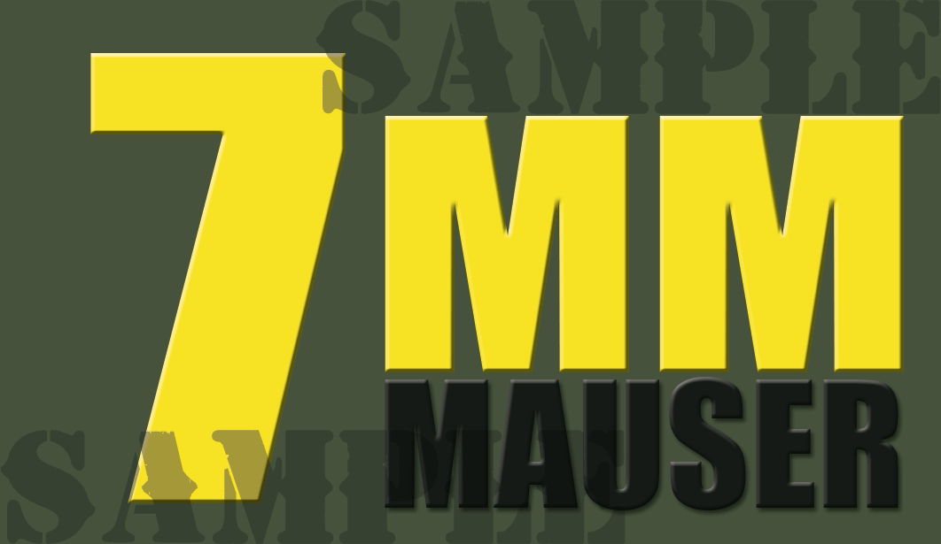 7mm Mauser Sticker - Yellow - Standard  - .50Cal