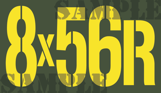 8x56R - Yellow - Stencil  - .50Cal