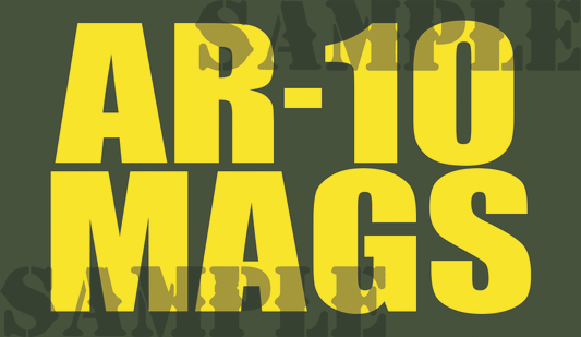 AR-10 Mags - Sticker - Yellow - Standard - .50Cal (NC)