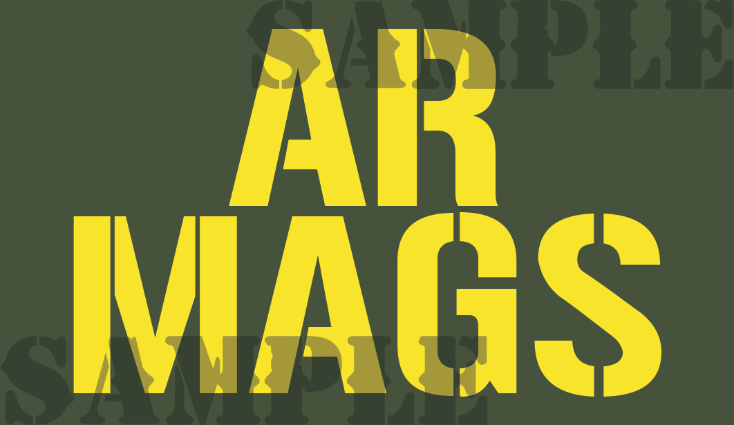 AR Mags Sticker - Yellow - Stencil  - .50Cal (NC)