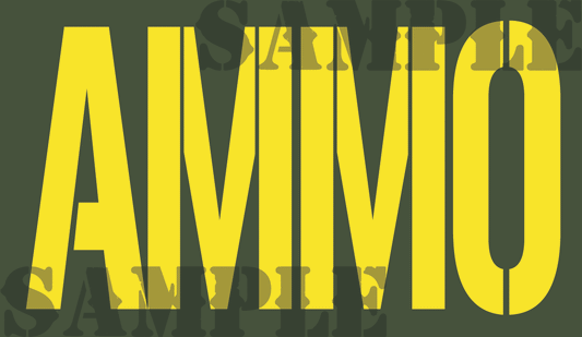 AMMO - Yellow - Stencil   - .50Cal (NC)