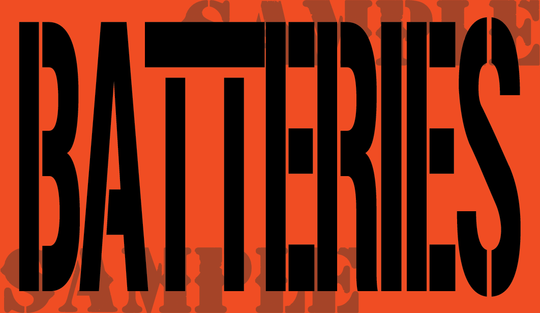 Batteries Sticker - Orange - Stencil - .50Cal (NC) – AmmoCanMagnets.Com