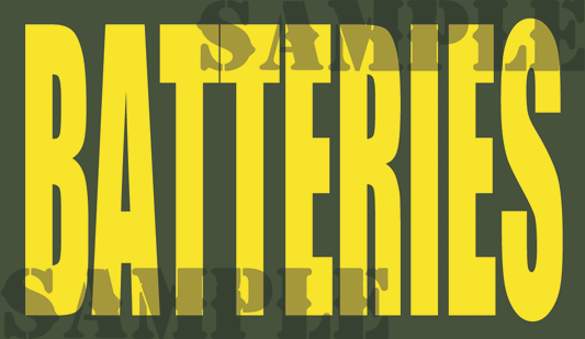 Batteries - Sticker - Yellow - Standard - .50Cal (NC)