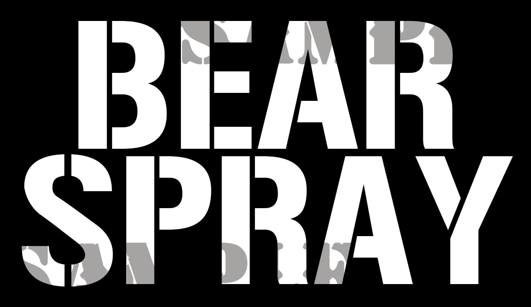 Bear Spray - White on Black - Stencil  - .50Cal (NC)