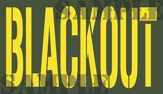 Blackout Sticker - Yellow - Stencil  - .50Cal (NC)