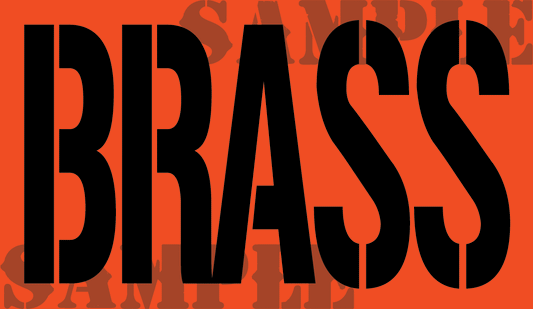 Brass Sticker - Orange - Stencil  - .50Cal (NC)