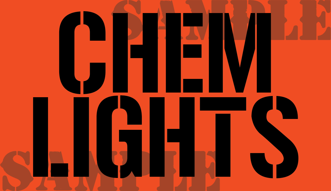 CHEM LIGHTS - Sticker - Orange - Stencil  - .50Cal (NC)