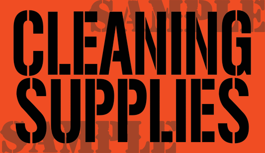 Cleaning Supplies Sticker - Orange - Stencil  - .50Cal (NC)