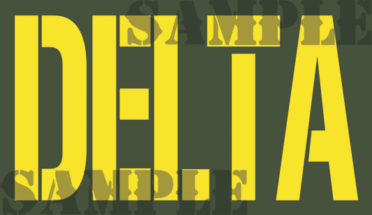 DELTA - Yellow - Stencil  - .50Cal (NC)