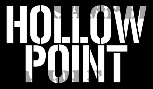 Hollow Point - White on Black - Stencil  - .50Cal (NC)
