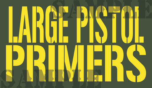 Large Pistol Primers - Yellow - Stencil  - .50Cal (NC)