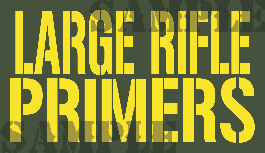 Large Rifle Primers - Yellow - Stencil  - .50Cal (NC)
