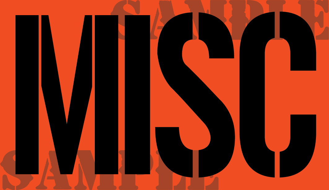 Misc Sticker - Orange - Stencil  - .50Cal (NC)