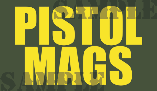 Pistol Mags Sticker - Yellow - Standard - .50Cal (NC)