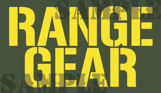 RANGE GEAR - Sticker - Yellow - Stencil  - .50Cal (NC)