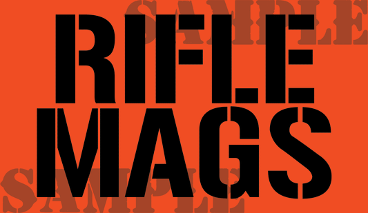 Rifle Mags Sticker - Orange - Stencil  - .50Cal (NC)
