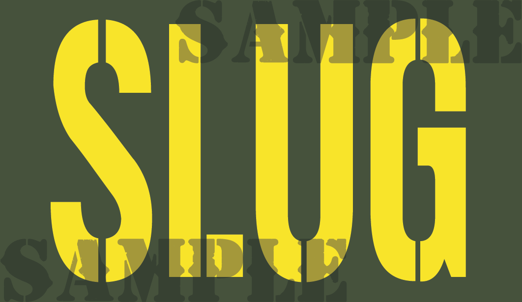 SLUG - Yellow - Stencil   - .50Cal (NC)