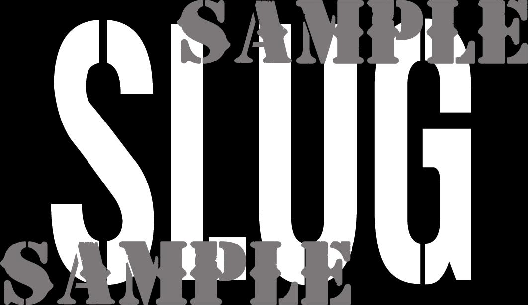 Slug - White on Black - Stencil  - .50Cal (NC)