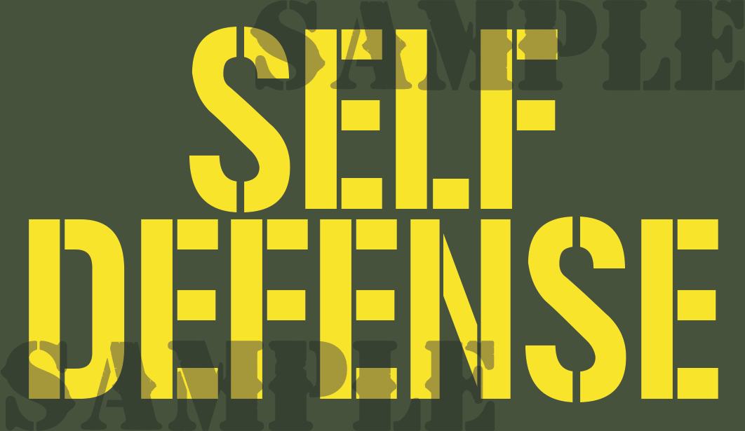 Self Defense - Yellow - Stencil  - .50Cal (NC)