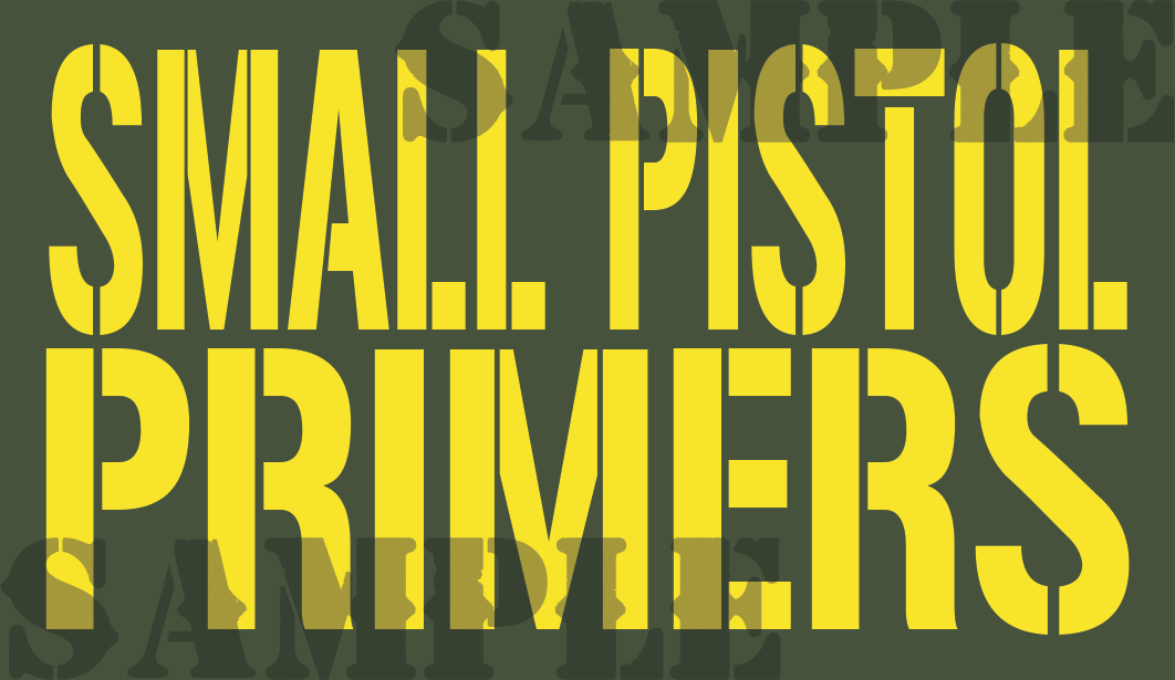 Small Pistol Primers - Yellow - Stencil  - .50Cal (NC)