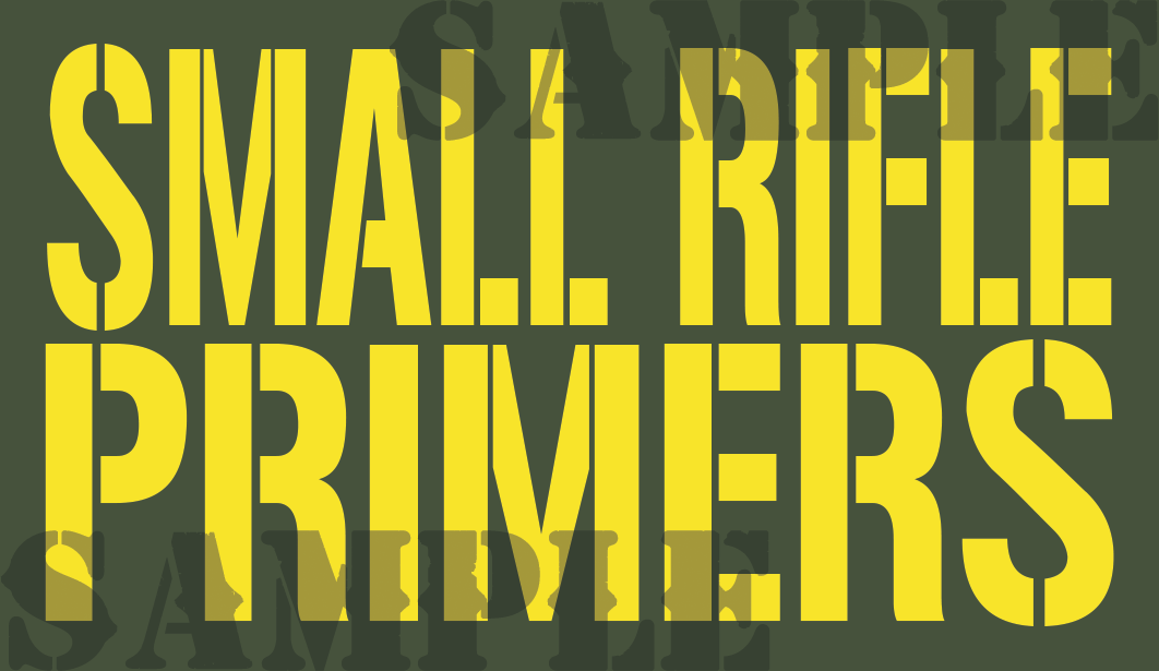 Small Rifle Primers - Yellow - Stencil  - .50Cal (NC)