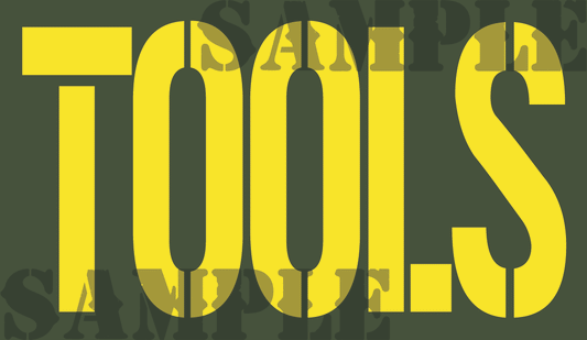 TOOLS - Yellow - Stencil   - .50Cal (NC)