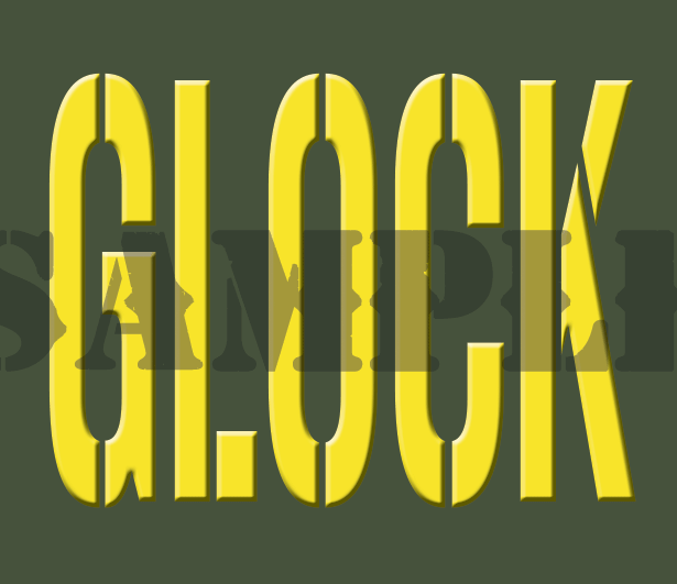 Glock - Yellow - Stencil  - .30Cal (NC)