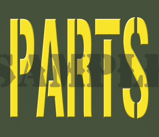 Parts - Yellow - Stencil  - .30Cal (NC)