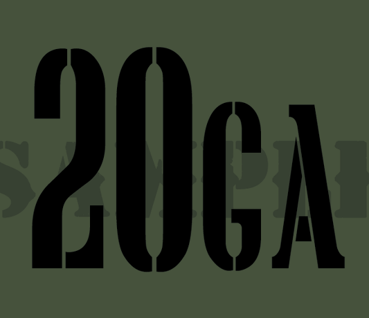20GA - Black - Stencil  - .30Cal