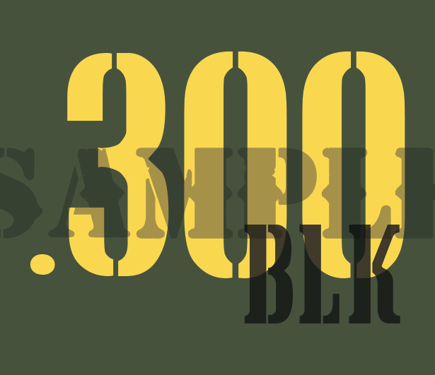.300BLK - Yellow - Stencil  - .30Cal