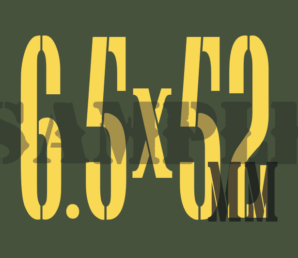 6.5x52mm - Yellow - Stencil  - .30Cal
