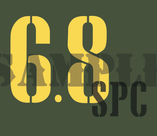6.8SPC - Yellow - Stencil  - .30Cal
