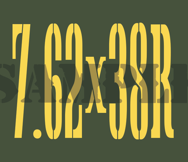 7.62x38R - Yellow - Stencil  - .30Cal