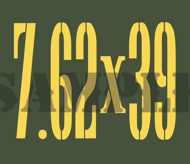 7.62x39 - Yellow - Stencil  - .30Cal