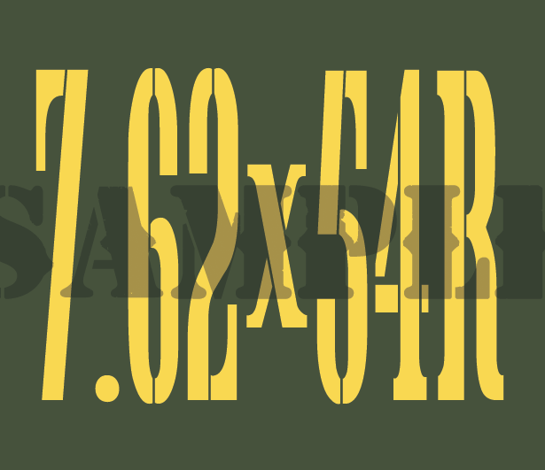 7.62x54R - Yellow - Stencil  - .30Cal