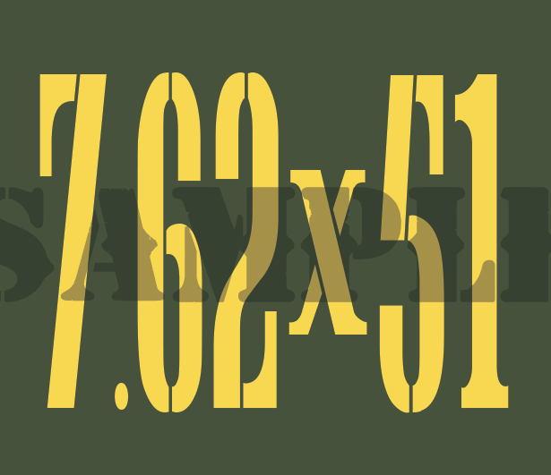 7.62x51 - Yellow - Stencil  - .30Cal