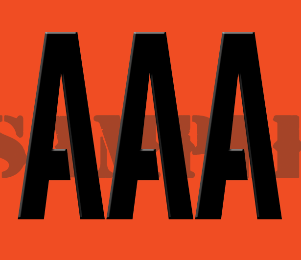 AAA Sticker - Orange - Stencil  - .30Cal (NC)