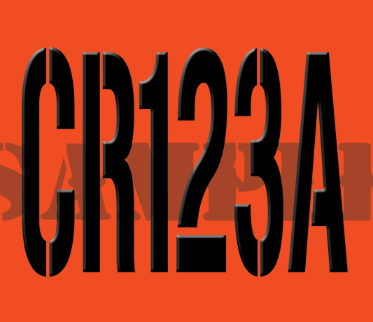 CR123A Sticker- Orange - Stencil  - .30Cal (NC)