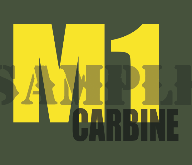 M1 Carbine - Sticker - Yellow - Standard - .30Cal (NC)