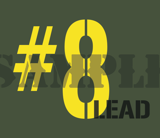 #8 Lead - Yellow - Stencil  - .30Cal (NC)