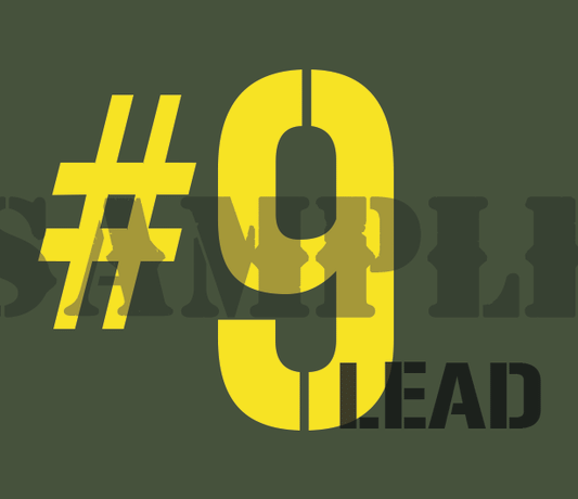 #9 Lead - Yellow - Stencil  - .30Cal (NC)