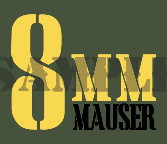 8mm Mauser - Yellow - Stencil  - .30Cal