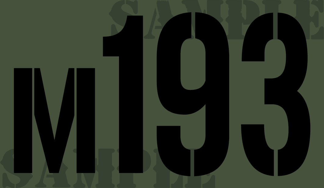 M193 - Black - Stencil  - .50Cal