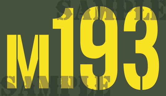 M193 - Yellow - Stencil  - .50Cal