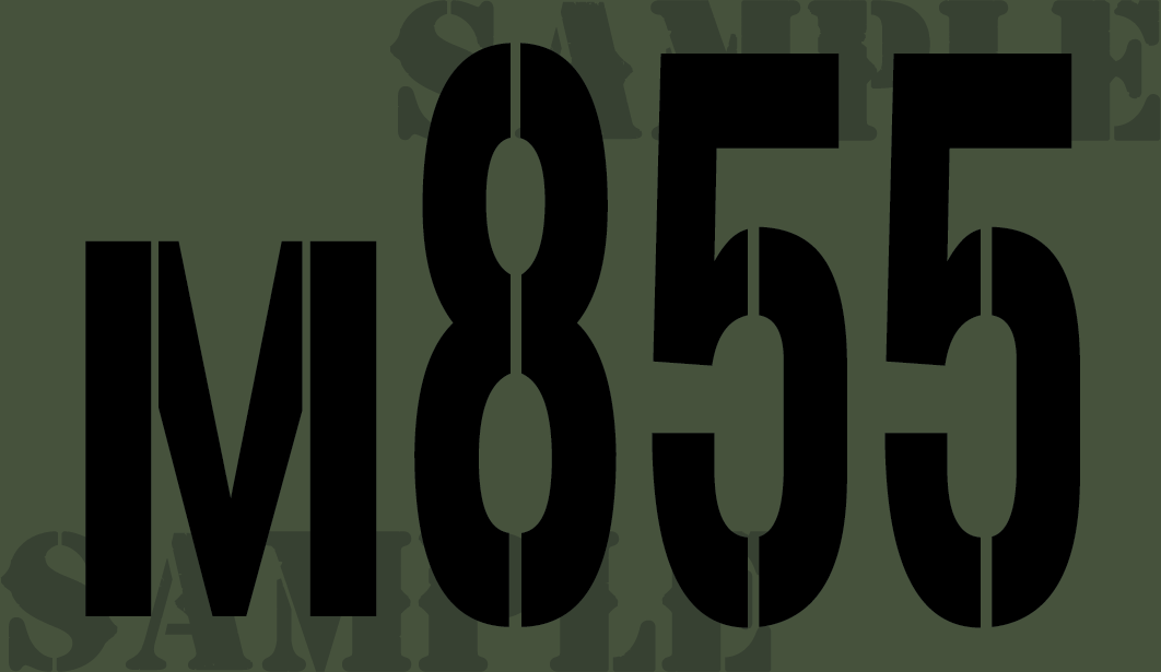 M855 - Black - Stencil  - .50Cal