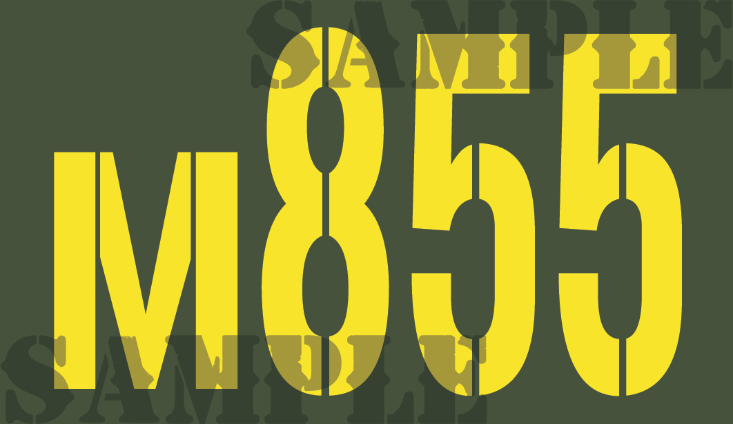 m855 - Yellow - Stencil  - .50Cal